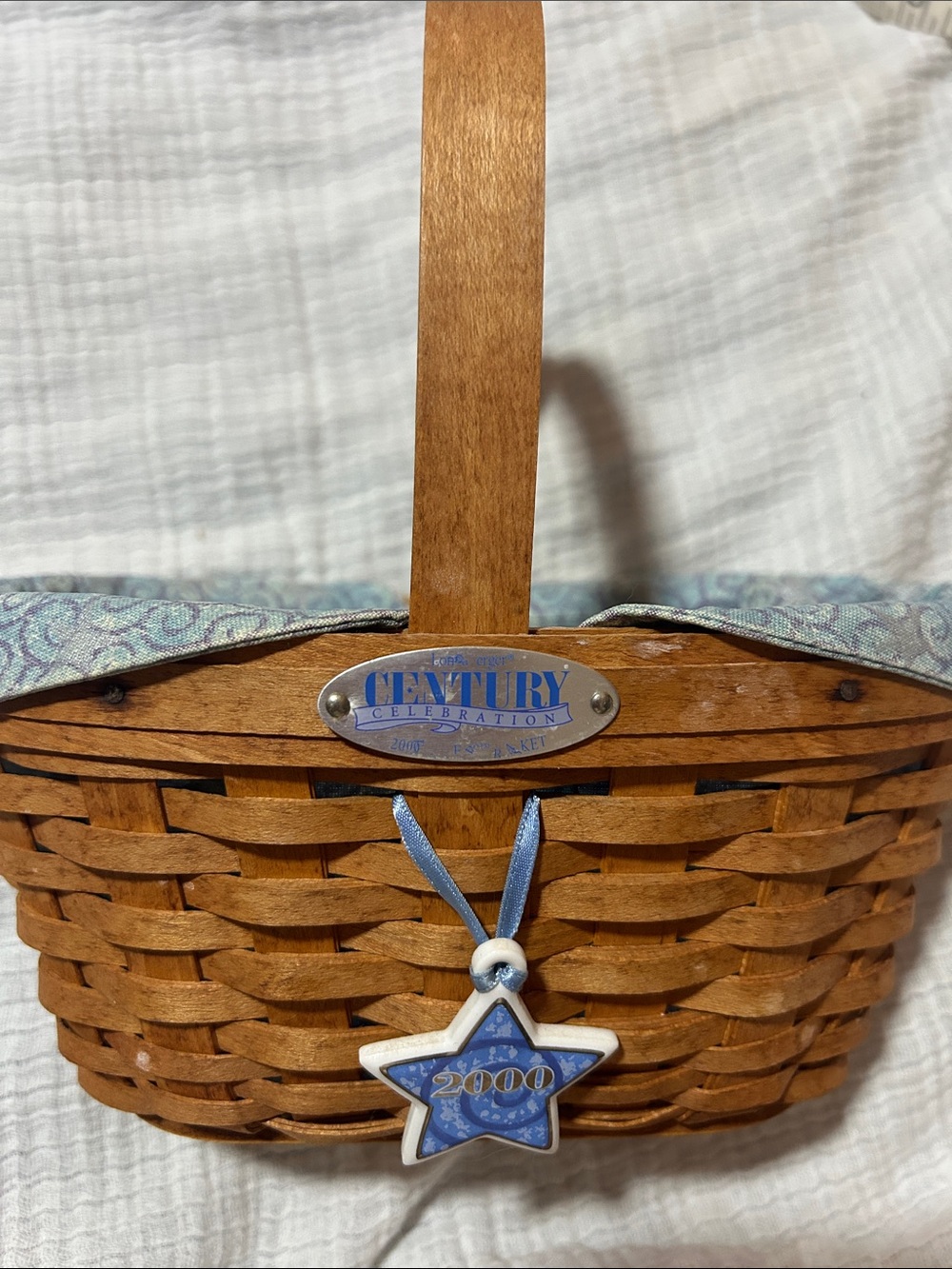 Longaberger VINTAGE 2000 Century Celebration Basket with plastic liner